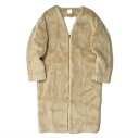 6 ROKU BEAUTY YOUTH UNITED ARROWS ロク ビューティーアンドユース ユナイテッドアローズ V-NECK FAKE FUR COAT Vネックフェイクファーコート 1625-260-3684 38 ベージュ ボア アウター【中古】【6 ROKU BEAUTY YOUTH UNITED ARROWS】