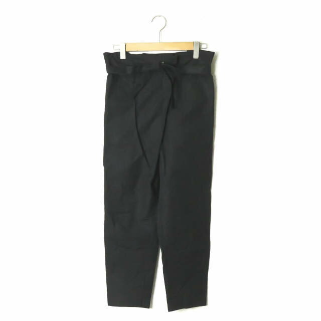 Rakuten - Drawer ドゥロワー 17SS 日本製 ラップスリムパンツ 6514-236-0722 38 ブラック ウエストリボン ボトムス【中古】【Drawer】