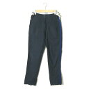 KENNETH FIELD ケネスフィールド 日本製 CEREMONY TROUSER COTTON RIPSTOP コットンリップストップ セレモニートラウザーパンツ S ネイビー 側章 サイドライン ベイカー ボトムス【中古】【KENNETH FIELD】