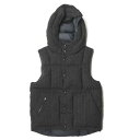 Engineered Garments エンジニアードガーメンツ カナダ製 down vest-hoody ウールフードダウンベスト S グレー チョークストライプ アウター【中古】【Engineered Garments】