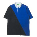 MAGILL LOS ANGELES マギルロサンゼルス アメリカ製 DAMON SS RUGGER 2トーンショートスリーブラガーシャツ M ブルー/ネイビー...