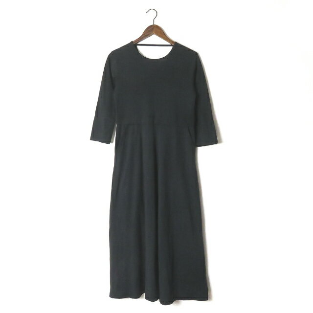 Rakuten - Ray BEAMS レイビームス 19AW クルーネックフレアマキシワンピース 63-26-0471-101 フリー ブラック コットン マキシ トップス【中古】【Ray BEAMS】