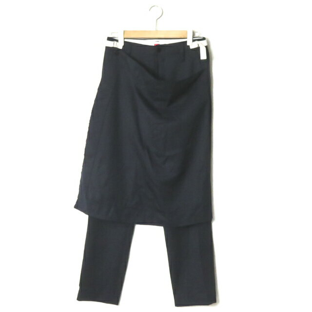 by H バイエイチ 林道雄 20AW 日本製 SKIRT PANTS スカートパンツ 20AW-PT03 3(L) ネイビー レイヤード キルト ボトムス【中古】【by H】