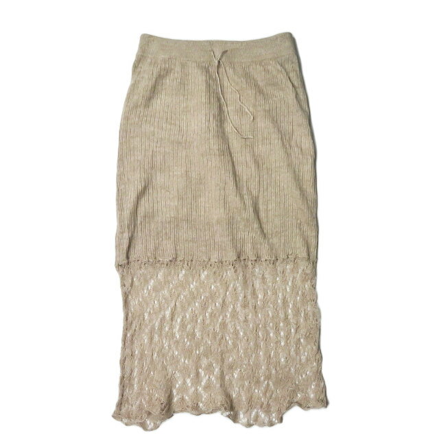 樂天商城 - AVERY ROW エイべリーロウ 19SS リネンレースニットスカート 19SS028 フリー ベージュ ボトムス【中古】【AVERY ROW】