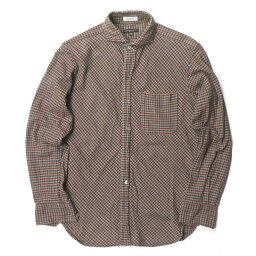 Engineered Garments エンジニアードガーメンツ アメリカ製 Spread Collar Shirt - Cotton Plaid チェックスプレッドカラーシャツ XS カーキ 長袖 ワイド トップス【中古】【Engineered Garments】