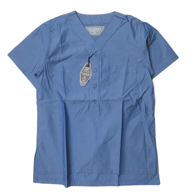 Rakuten - SLOWBE スローブ 日本製 S/S SLEEP SHIRTS スリーピングシャツ TS-16S-1003 2 ブルー 半袖 プルオーバー ベースボールシャツ パジャマ トップス【新古品】【中古】【SLOWBE】