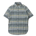 RRL ダブルアールエル FARRELL PLAID S/S WORK SHIRTS ショートスリーブチェックワークシャツ XS ブルー 半袖 Double RL トップス【中古】【RRL】