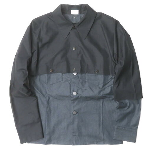 NOBUYUKI MATSUI ノブユキマツイ 20SS 日本製 WATER PROOF TOP&DENIM TOP レイヤードデニムジャケット フリー ブラック/インディゴ Gジャン 撥水 アシンメトリー アウター【新古品】【中古】【NOBUYUKI MATSUI】 NOBUYUKI MATSUI ノブユキマツイ 20SS 日本製 WATER PROOF TOP&DENIM TOP レイヤードデニムジャケット フリー ブラック/インディゴ Gジャン 撥水 アシンメトリー アウター【新古品】【中古】【NOBUYUKI MATSUI】