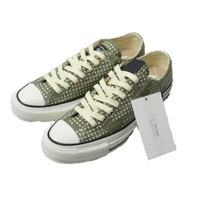 N.HOOLYWOOD COMPILE LINE x CONVERSE ADDICT x UNDERCOVER エヌハリウッド コンバースアディクト アンダーカバー 21AW 別注 CHUCK TAYLOR NU OX 2212-SE01peg US8.5(27cm) KHAKI CHECK ナイトカモフラージュ REBEL スニーカー シューズ【新古品】【中古】【N.HOOLYWOOD】