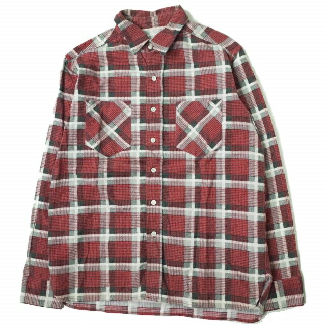 UNUSED アンユーズド 日本製 Cotton Flannel Check Shirt コットンフランネルチェックシャツ US0834 2 RED 長袖 ネルシャツ トップス