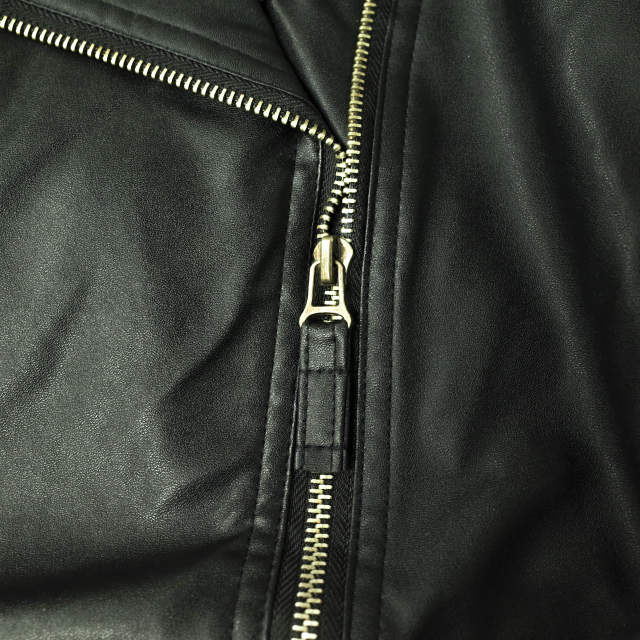 no brand ノーブランド フェイクレザー ダブルライダースジャケット L ブラック アウター【新古品】【中古】【no brand】
