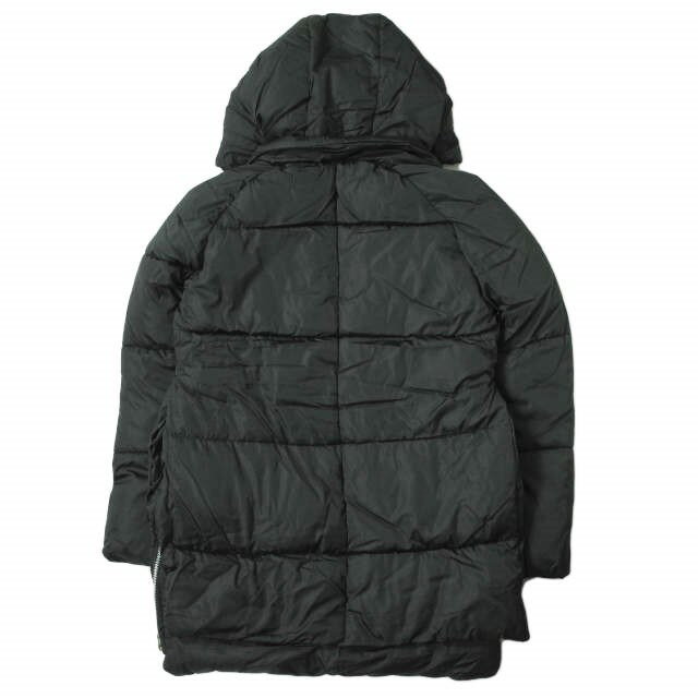 no brand ノーブランド ボア付き フーデッドミリタリーダウンコート L BLACK 中綿 ZIP アウター【新古品】【中古】【no brand】