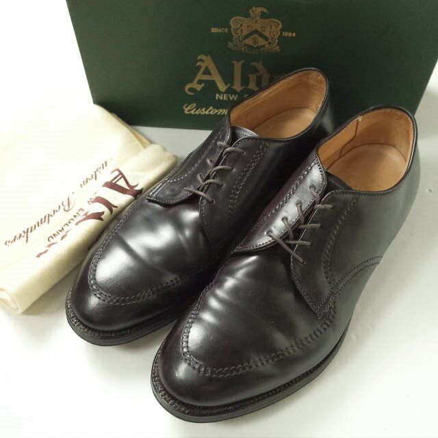 ALDEN オールデン アメリカ製 Cordovan U-Tip Blucher コードバンUチップブルーチャー 5939 US9D(27cm) Dark Burgundy( 8) 革靴 モックトゥ モディファイドラスト シューズ【中古】【ALDEN】