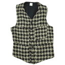 ANATOMICA アナトミカ フランス製 SAGAN VEST - BIG HOUNDSTOOTH LINEN ビッグハウンドトゥースリネンサガンベスト S BEIGE/BLACK ジレ ハンティング 千鳥格子 チェック トップス【中古】【ANATOMICA】