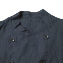 ANATOMICA アナトミカ フランス製 AEROMECANO - LINEN アエロメカノ リネンノーカラーダブルジャケット 2 NAVY ワーク アウター【中古】【ANATOMICA】 3