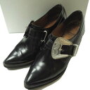 TOGA PULLA トーガ プルラ Metal Buckled Wedge Heel Monk Strap Shoes メタルバックルウエッジソールモンクストラップシューズ AJ930 37(23-23.5cm) ブラック Oxford シューズ【中古】【TOGA PULLA】