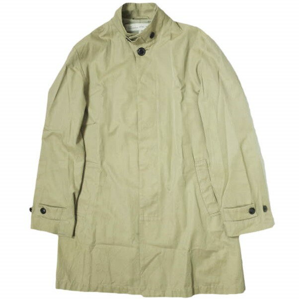 VAINL ARCHIVE x BEAUTY&YOUTH UNITED ARROWS ヴァイナルアーカイブ ビューティーアンドユース ユナイテッドアローズ 別注 日本製 CHILL COAT コットンギャバ ステンカラーコート 2215BY001 L ベージュ バルカラー アウター【中古】【VAINL ARCHIVE × BEAUTY&YOUTH】