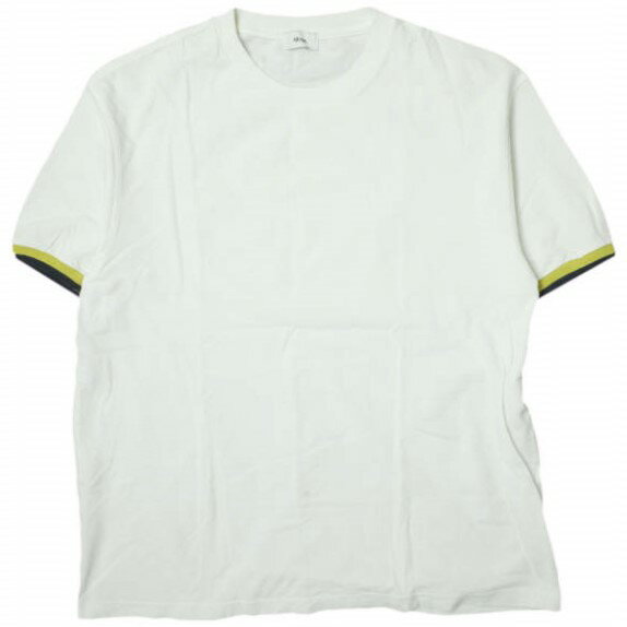 ALLEGE アレッジ リブデザイン ショートスリーブTシャツ ホワイト 半袖 クルーネック トップス