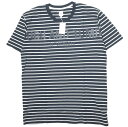 RANDT アールアンドティー アメリカ製 Logo S/S Stripe T-Shirt ロゴプリント ボーダーTシャツ S NAVY/WHITE 半袖 Rough&Tumble ネペンテス トップス【新古品】【中古】【RANDT】