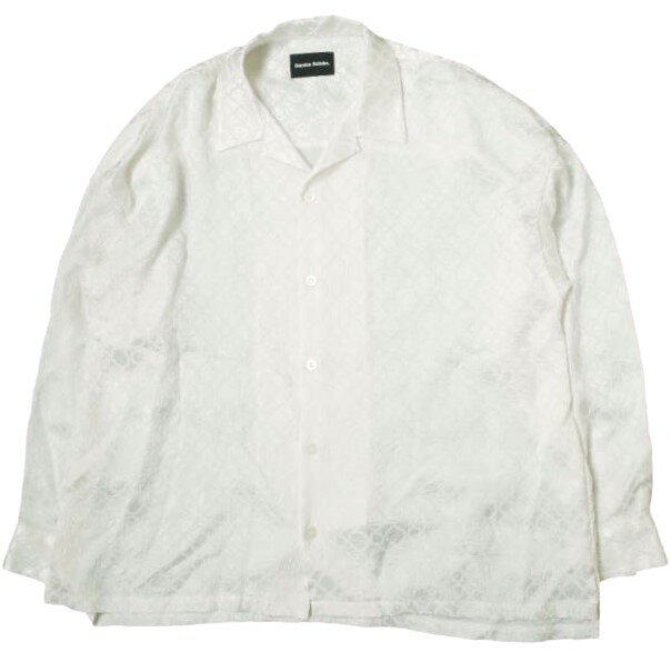 Danke Schon ダンケシェーン 23SS 日本製 Acetate JQ Geometric Shirt ジオメトリック ジャガード刺繍 オープンカラーシャツ Free ホワイト 長袖 開襟 トップス【中古】【Danke Schon】(4)
