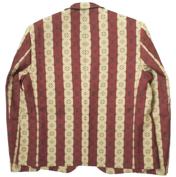 LOUIS VUITTON x NIGO ルイ・ヴィトン ニゴー 22SS 別注 イタリア製 モノグラムトランクストライプポケットジャケット RM221M I94 HMJ02E 52 グルナシネ 1B テーラード アウター【新古品】【中古】【LOUIS VUITTON × NIGO】