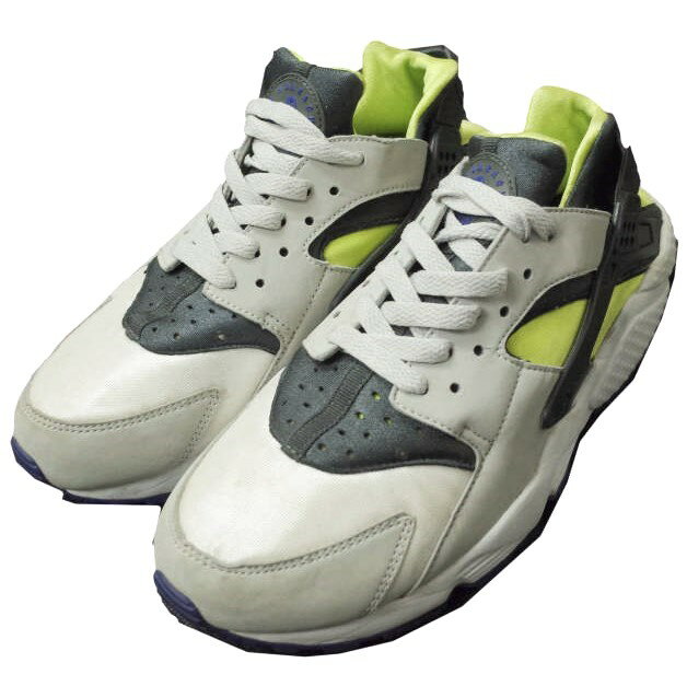 NIKE ナイキ AIR HUARACHE エアハラチ 318429-130 US7.5(25.5cm) WHITE/CYBER-ANTHRACITE スニーカー シューズ【中古】【NIKE】