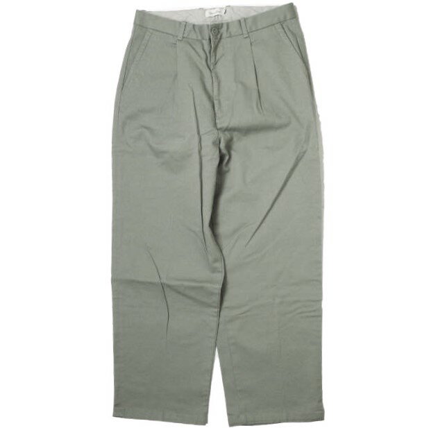 Steven Alan スティーブンアラン 日本製 STRETCH DRILL SUPER BAGGY TAPERED ストレッチドリルスーパーバギーテーパード 8114-217-0077 L グレー 1タック パンツ ボトムス【中古】【Steven Alan】