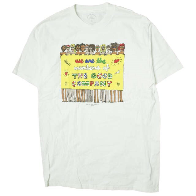 THE GOOD COMPANY ザ グッドカンパニー Members Tee プリントTシャツ L ホワイト クルーネック 半袖 プリント トップス