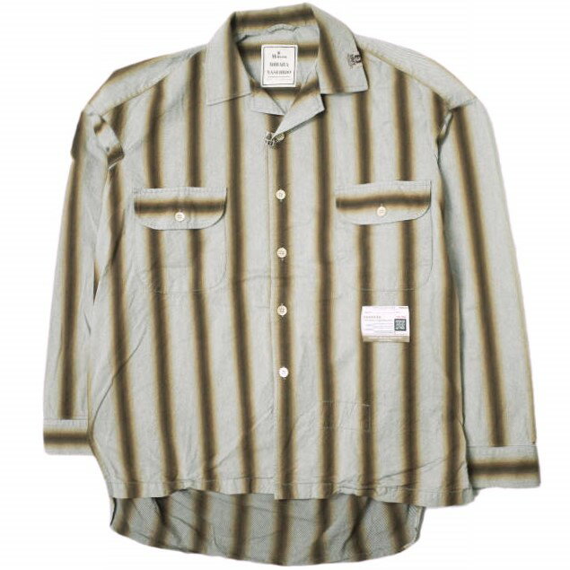 MAISON MIHARA YASUHIRO メゾン ミハラヤスヒロ 22AW 日本製 オーバーサイズ ストライプオープンカラーシャツ A09SH073 46 グレー 長袖 開襟 トップス【中古】【MAISON MIHARA YASUHIRO】のサムネイル