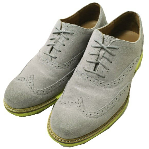 COLE HAAN コールハーン グレートジョーンズ ウィングチップ C21247 US9(27cm) GREY/VOLT ルナグランド スエード シューズ【中古】【COLE HAAN】