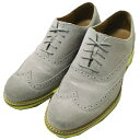 COLE HAAN コールハーン グレートジョーンズ ウィングチップ C21247 US9(27cm) GREY/VOLT ルナグランド スエード シューズ【中古】【CO..