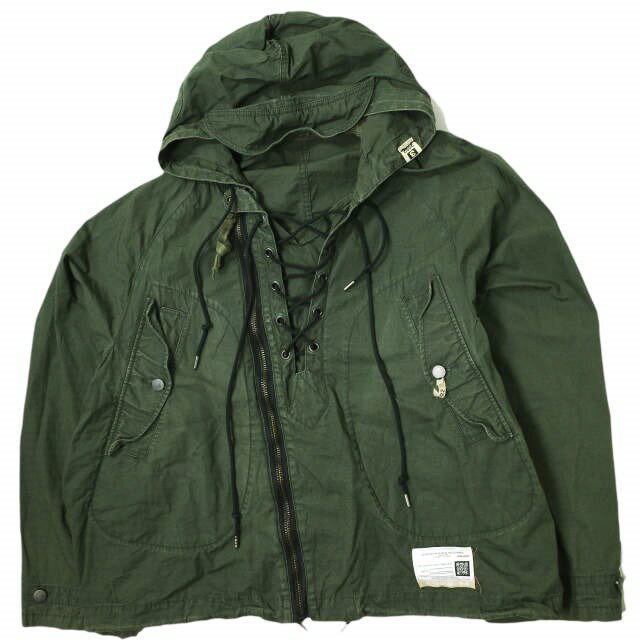 MAISON MIHARA YASUHIRO メゾン ミハラヤスヒロ 22SS 日本製 Front Lace-Up Military Jacket フロントレースアップ ミリタリージャケット A08BL041 46 Olive アウター【中古】【MAISON MIHARA YASUHIRO】