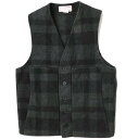 FILSON フィルソン アメリカ製 00s Mackinaw Wool Vest 20P マッキノーウールベスト 38 CHARCOAL/BLACK ジレ チェック MADE IN USA ヴィンテージ トップス【中古】【FILSON】