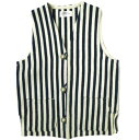 TRUJILLO'S トルフィリオス アメリカ製 Stripe Chimayo Vest Square Front ストライプ ラグベスト 表記無し(S程度) NAVY/NATURAL ジレ MADE IN USA コンチョボタン チマヨ トップス【中古】【TRUJILLO'S】