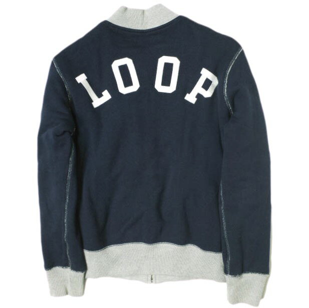 LOOPWHEELER ループウィラー 日本製 受注会限定 リバーシブルスウェットスタジャン XS ネイビー/グレー スタジアムジャンパー MA-1 ジャケット アウター【中古】【LOOPWHEELER】