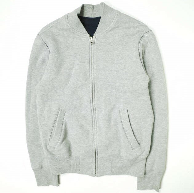 LOOPWHEELER ループウィラー 日本製 受注会限定 リバーシブルスウェットスタジャン XS ネイビー/グレー スタジアムジャンパー MA-1 ジャケット アウター【中古】【LOOPWHEELER】