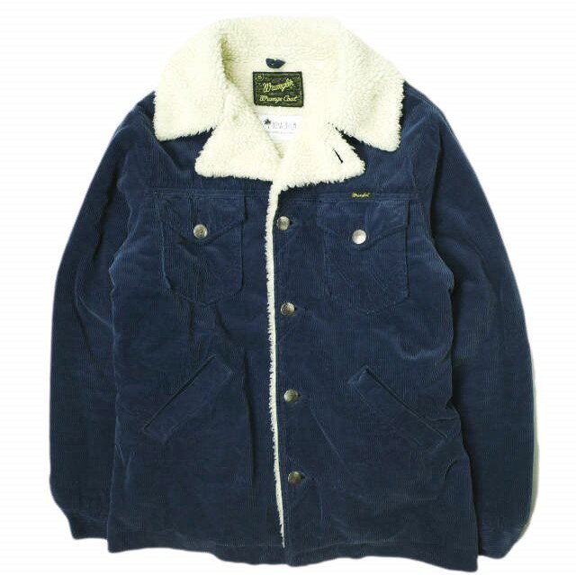 Wrangler x ROYAL PALM ラングラー ロイヤルパーム 別注 CORDUROY WRANCH COAT コンチョボタン コーデュロイボアランチコート WS9147 S ネイビー ナノユニバース アウター【中古】【Wrangler × ROYAL PALM】