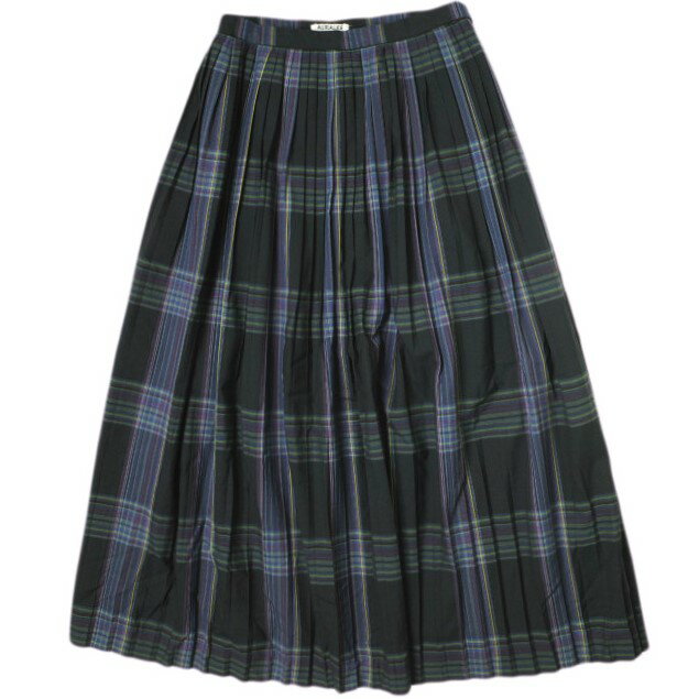 AURALEE I[[ 19AW { SUPER LIGHT WOOL CHECK PLEATED SKIRT X[p[CgE[`FbNv[cXJ[g A9AS03LC 1 BLACK CHECK O }LV {gXyÁzyAURALEEz