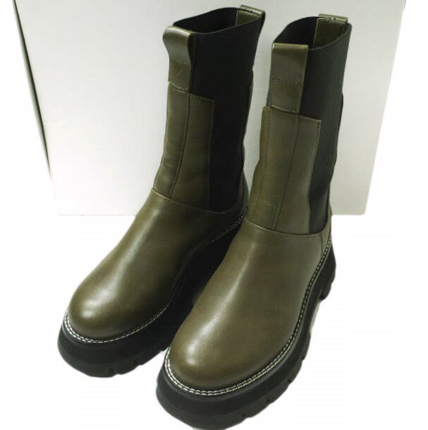 3.1 Phillip Lim スリーワン フィリップリム Kate Lug Sole Combat Boot サイドゴア コンバットブーツ SSF1-T748SEN 36(23cm) DK OLIVE シューズ【中古】【3.1 Phillip Lim】