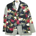 Engineered Garments エンジニアードガーメンツ アメリカ製 Loiter Jacket Hawaiian Floral Java Cloth ロイタージャケット ハワイアンフローラルジャバクロス S NAVY テーラード アウター【新古品】【中古】【Engineered Garments】