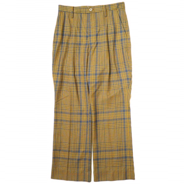 WELLDER ウェルダー 20AW 日本製 One Tuck Check Flare Trousers 1タックチェックフレアトラウザーズ WL20APT07 0 オレンジ パンツ ボトムス【中古】【WELLDER】