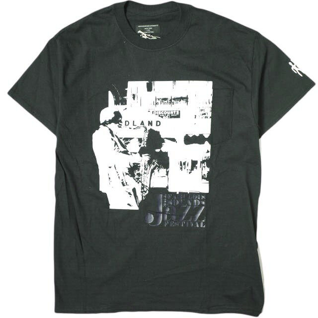 Engineered Garments x FREAK'S STORE エンジニアードガーメンツ フリークスストア 別注 アメリカ製 THE FABULOUS SOUNDS JAZZ FESTIVAL POCKET T-SHIRT プリントポケットTシャツ M BLACK 半袖 トップス【新古品】【中古】【Engineered Garments × FREAK'S STORE】