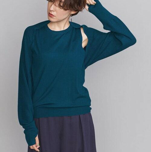 BEAUTY&YOUTH UNITED ARROWS ビューティーアンドユース ユナイテッドアローズ 21AW レイヤードマルチニット ウォッシャブル 1613-199-3368 Free Turquoise セーター トップス【中古】【BEAUTY&YOUTH UNITED ARROWS】