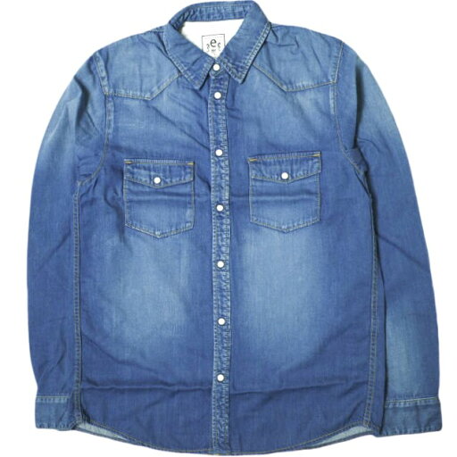 e JEANS イージーンズ 日本製 岡山児島 デニムウエスタンシャツ e105-001 S Mid Blue 長袖 インディゴ 定価31,900円 トップス【新古品】【中古】【e JEANS】 e JEANS イージーンズ 日本製 岡山児島 デニムウエスタンシャツ e105-001 S Mid Blue 長袖 インディゴ 定価31,900円 トップス【新古品】【中古】【e JEANS】