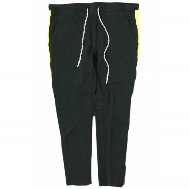 樂天商城 - e JEANS イージーンズ 日本製 SUPER SLIM PANTS 岡山児島 サイドラインスーパースリムパンツ e820-001 2 BLACK/LIME スウェット 側章 イージー 定価20,900円 ボトムス【新古品】【中古】【e JEANS】