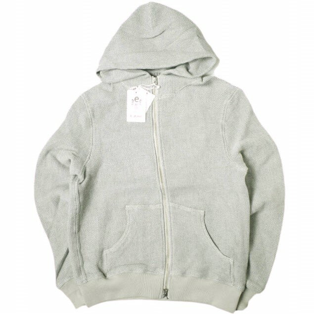 樂天商城 - e JEANS イージーンズ 日本製 HONEYCOMB ZIP HOODIE 岡山児島 ハニカムコットン ジップパーカー e903-003 L Gray スウェット ダブルジップ 定価41,800円 トップス【新古品】【中古】【e JEANS】