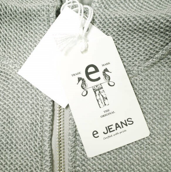 e JEANS イージーンズ 日本製 HONEYCOMB ZIP HOODIE 岡山児島 ハニカムコットン ジップパーカー e903-003 S Gray スウェット ダブルジップ 定価41,800円 トップス【新古品】【中古】【e JEANS】