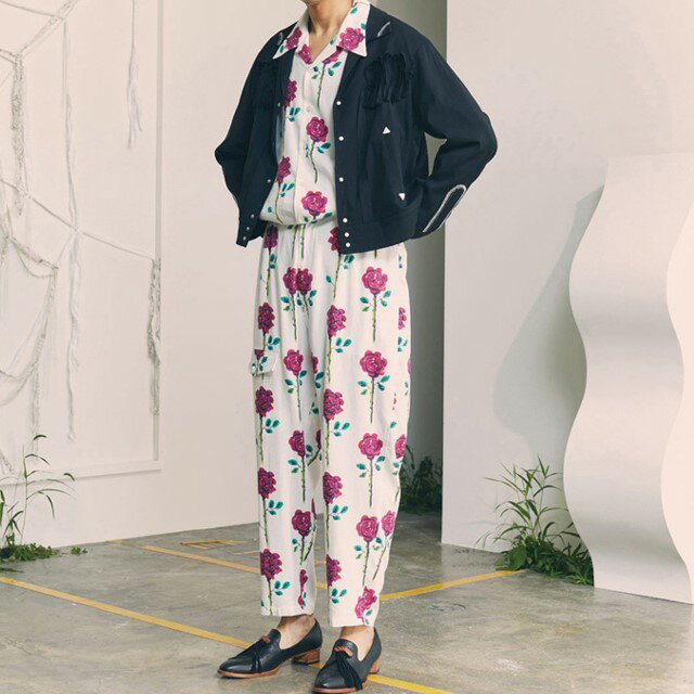 SASQUATCHfabrix. サスクワァッチファブリックス 22SS 日本製 ROSE BIG OPEN COLLAR SHIRT ローズビッグオープンカラーシャツ 22SS-SY9-006 M WHITE 長袖 開襟 トップス【新古品】【中古】【SASQUATCHfabrix.】