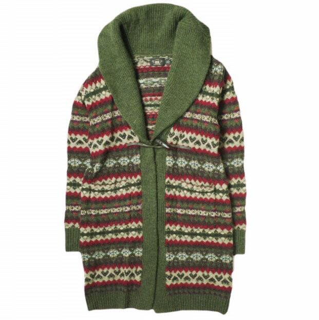 RRL ダブルアールエル フェアアイルガウンカーディガン 282876534001 3 OLIVE レディース Double RL 定価136,400円 ショールカラー ニット トップス【中古】【RRL】のサムネイル