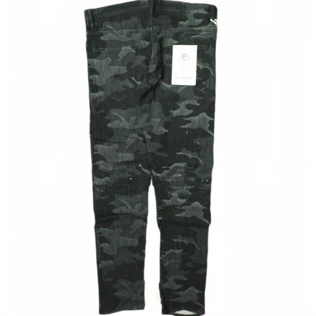 e JEANS イージーンズ 日本製 TWIST 岡山児島 ペイントジョグカモフラージュデニムパンツ e802-002 2 BLACK CAMOUFLAGE ジップフライ スキニー ジーンズ 定価35,200円 ボトムス【新古品】【中古】【e JEANS】